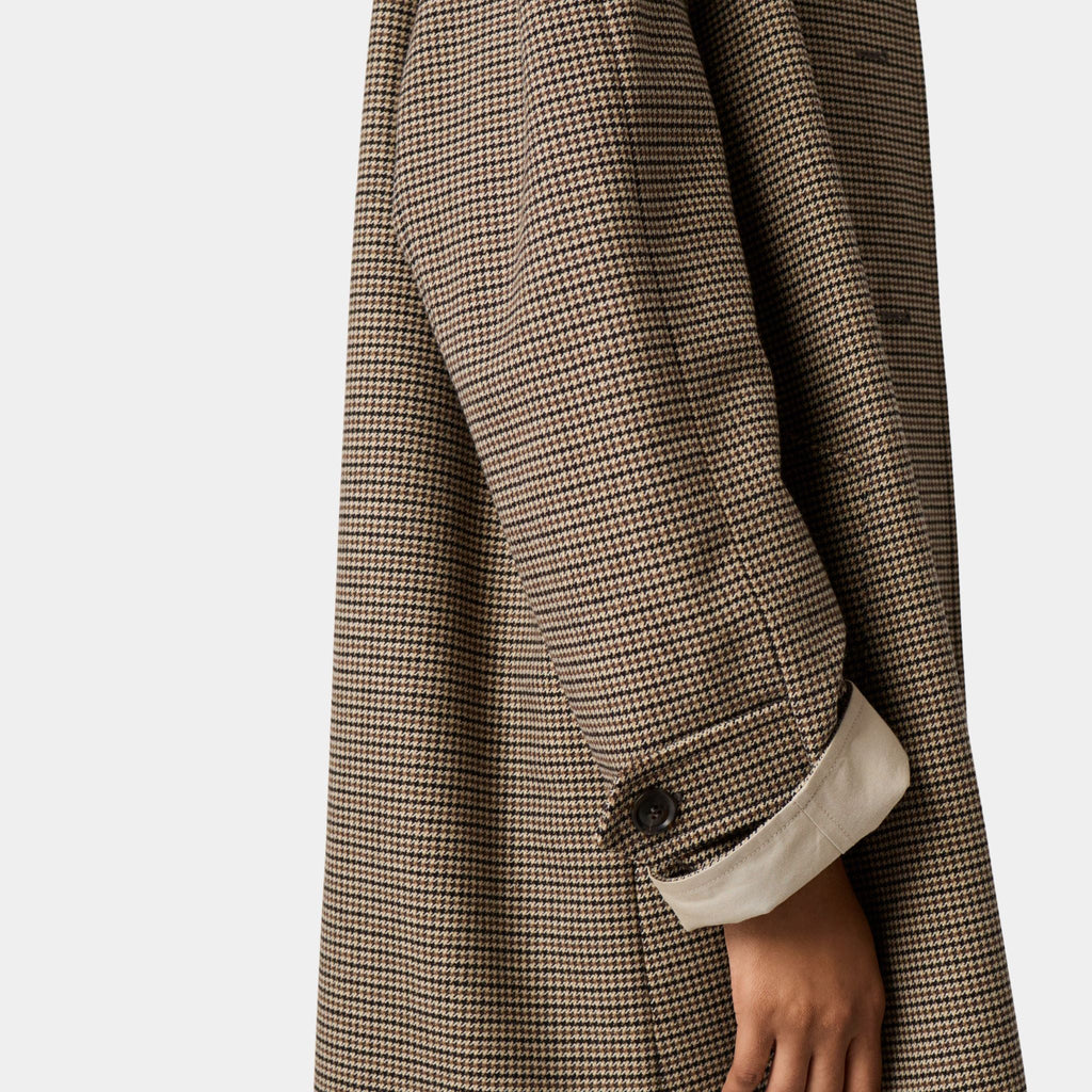 Reversible Twill And Houndstooth Check Trench Coat Miu miu – Гарантія оригінальності – збільшений вид