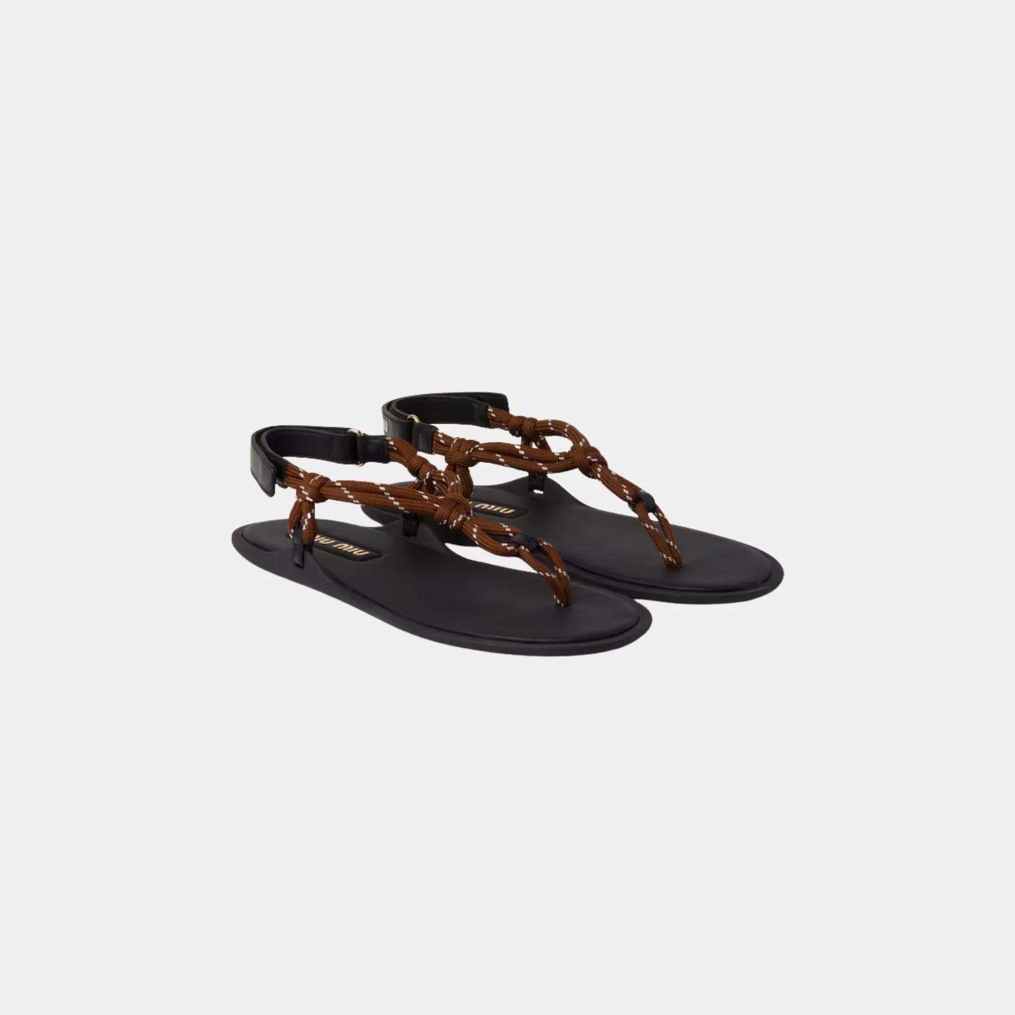 Riviere Cord And Leather Sandals Miu miu – Гарантія оригінальності – боковий вид