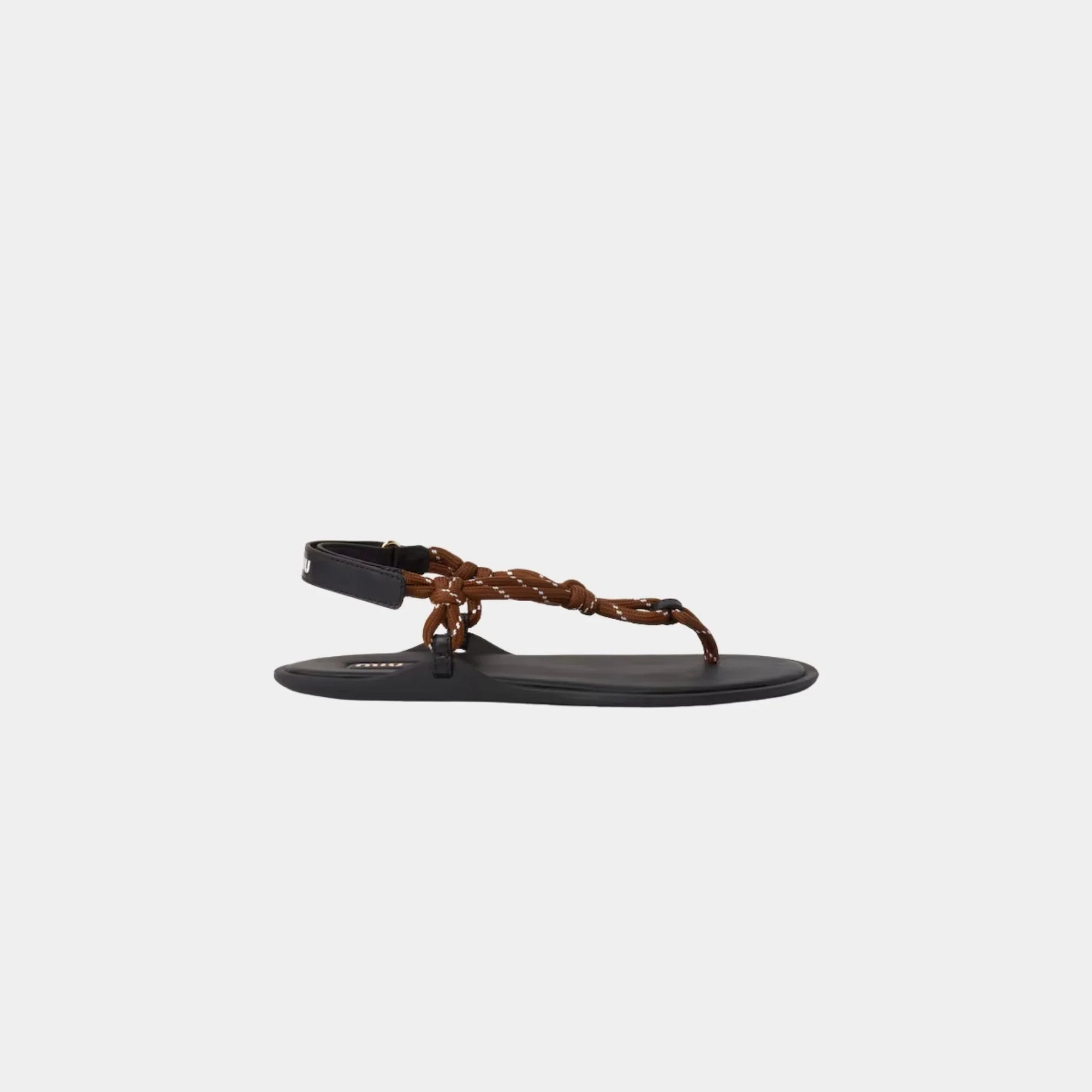 Riviere Cord And Leather Sandals Miu miu – Гарантія оригінальності – вид ззаду