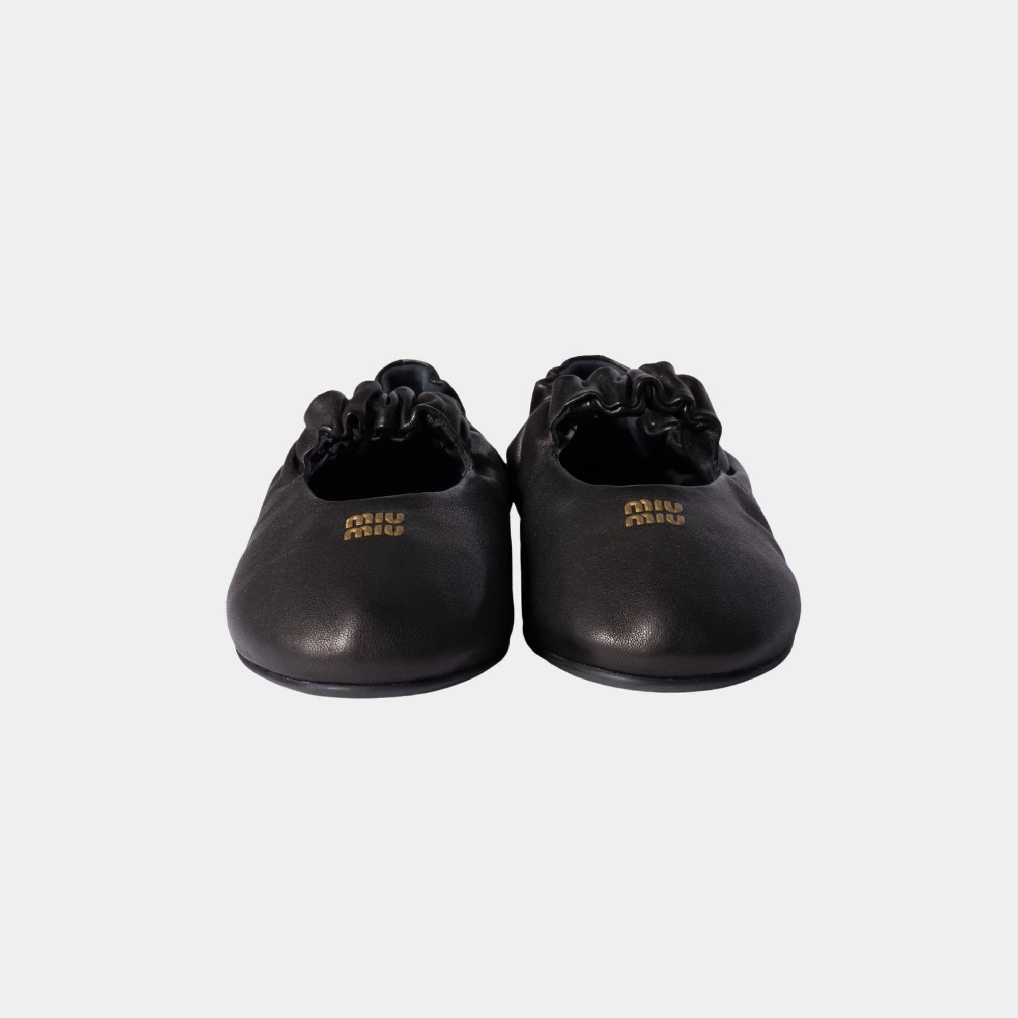 Ruches Nappa Leather Ballerinas Miu miu – Гарантія оригінальності – детальний вид