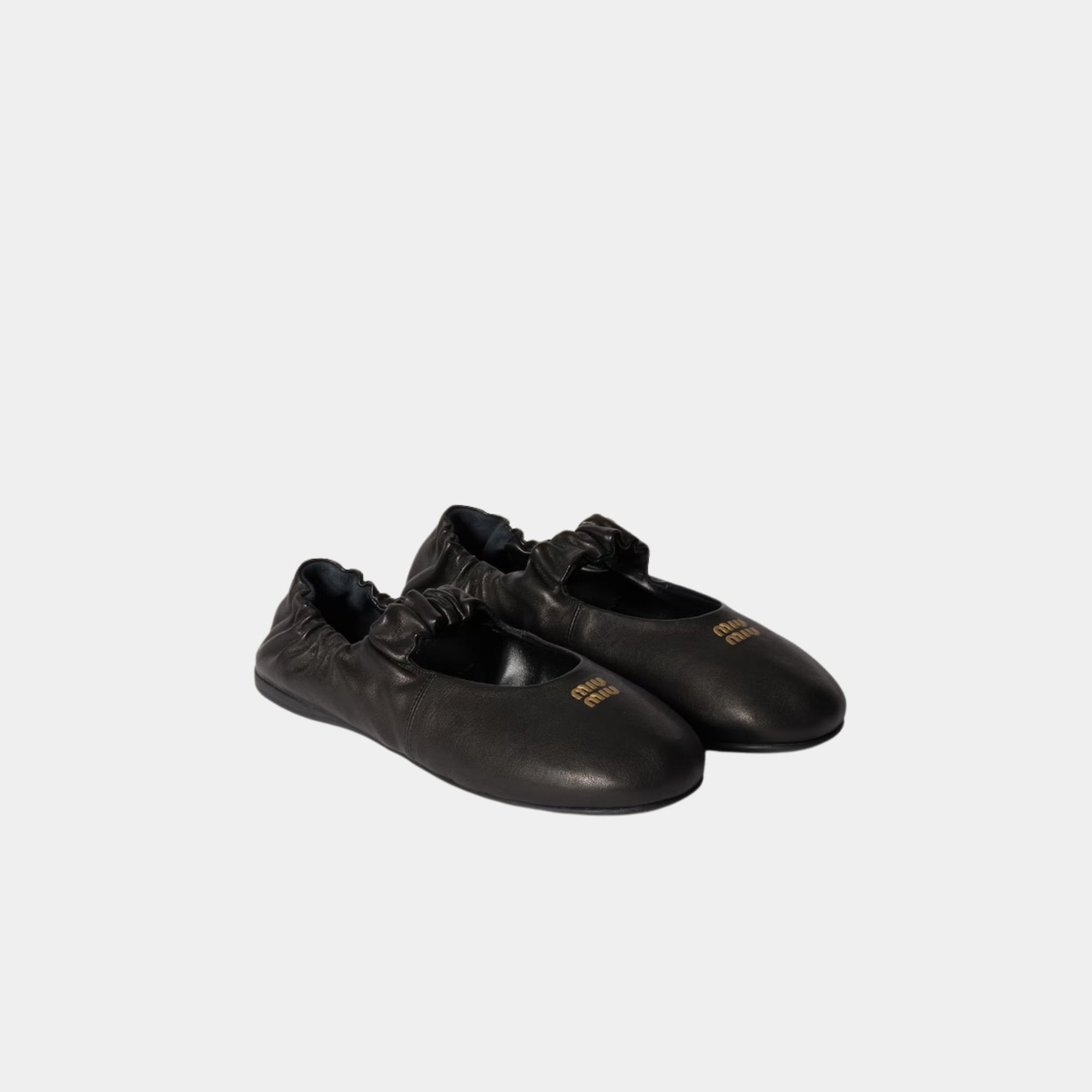 Ruches Nappa Leather Ballerinas Miu miu – Гарантія оригінальності – вид ззаду