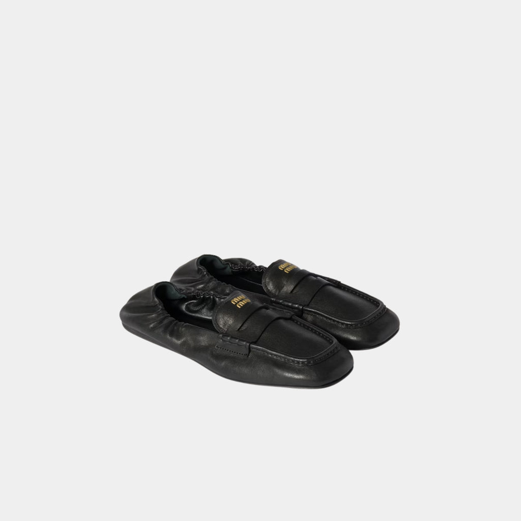 Ruches Nappa Leather Loafers Miu miu – Гарантія оригінальності – вид ззаду