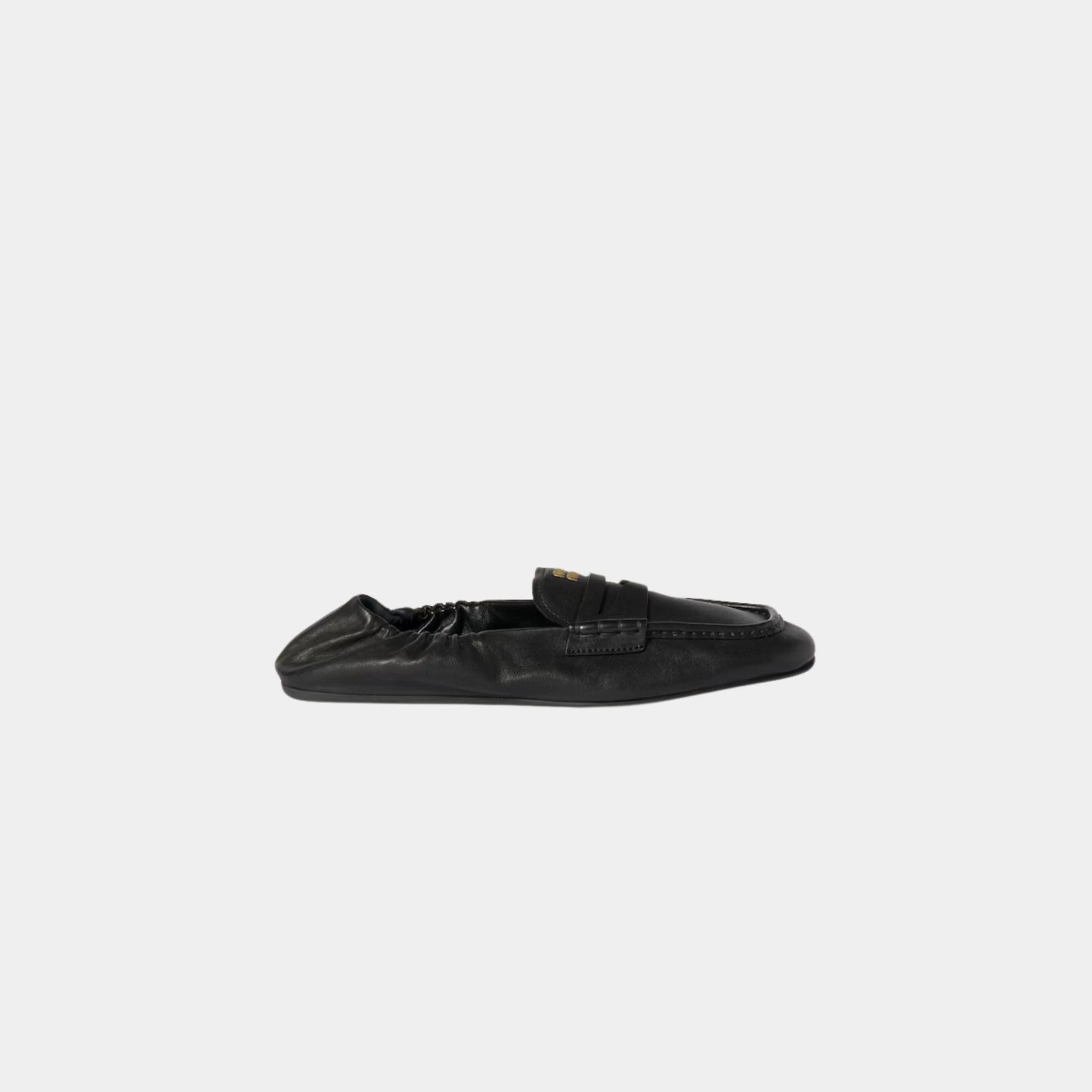 Ruches Nappa Leather Loafers Miu miu – Гарантія оригінальності – боковий вид