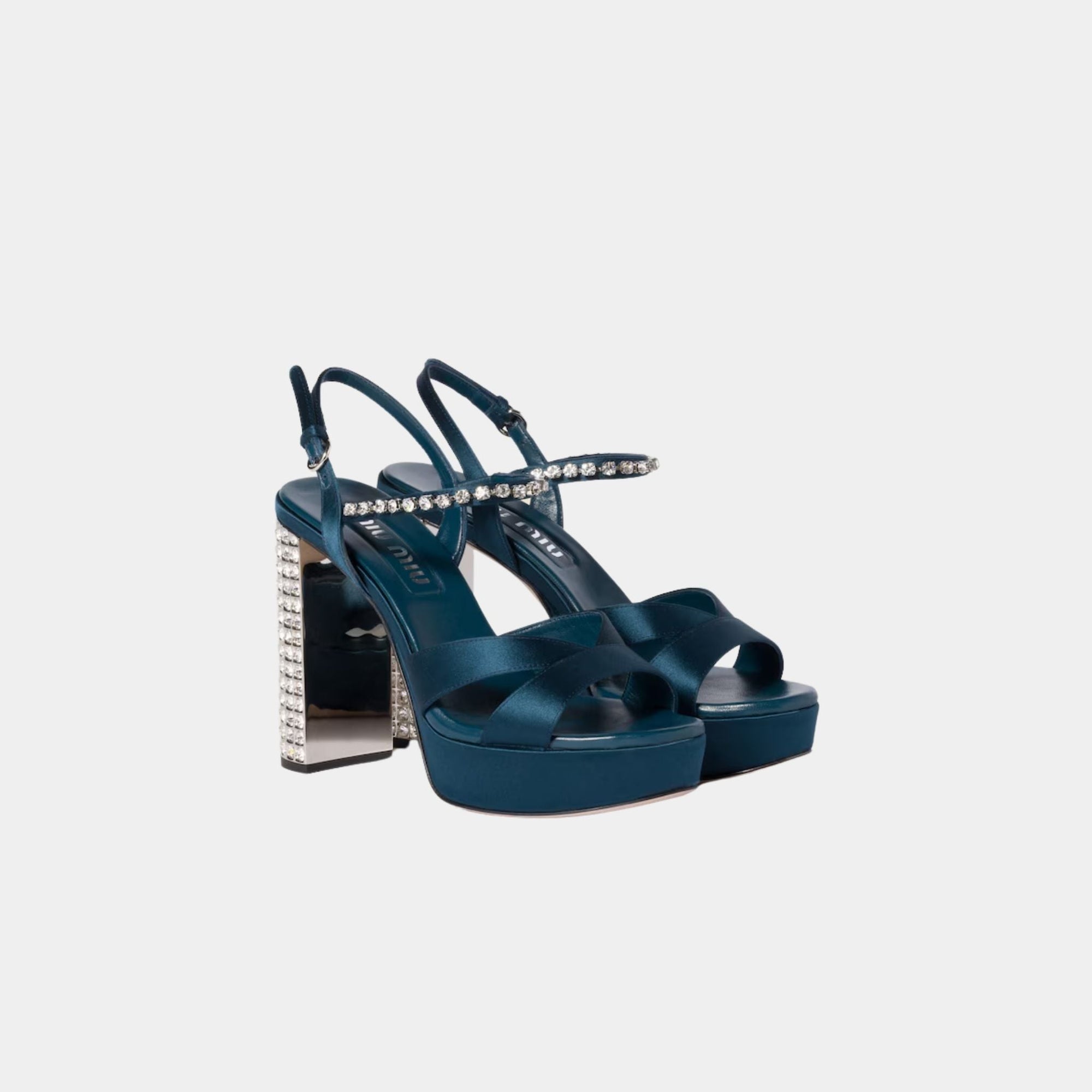 Satin Nappa Leather Platform Sandals Miu miu – Гарантія оригінальності – вид ззаду