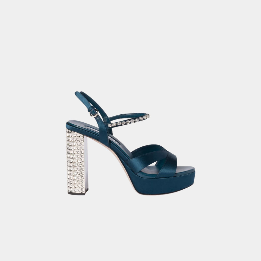 Satin Nappa Leather Platform Sandals Miu miu – Гарантія оригінальності – боковий вид