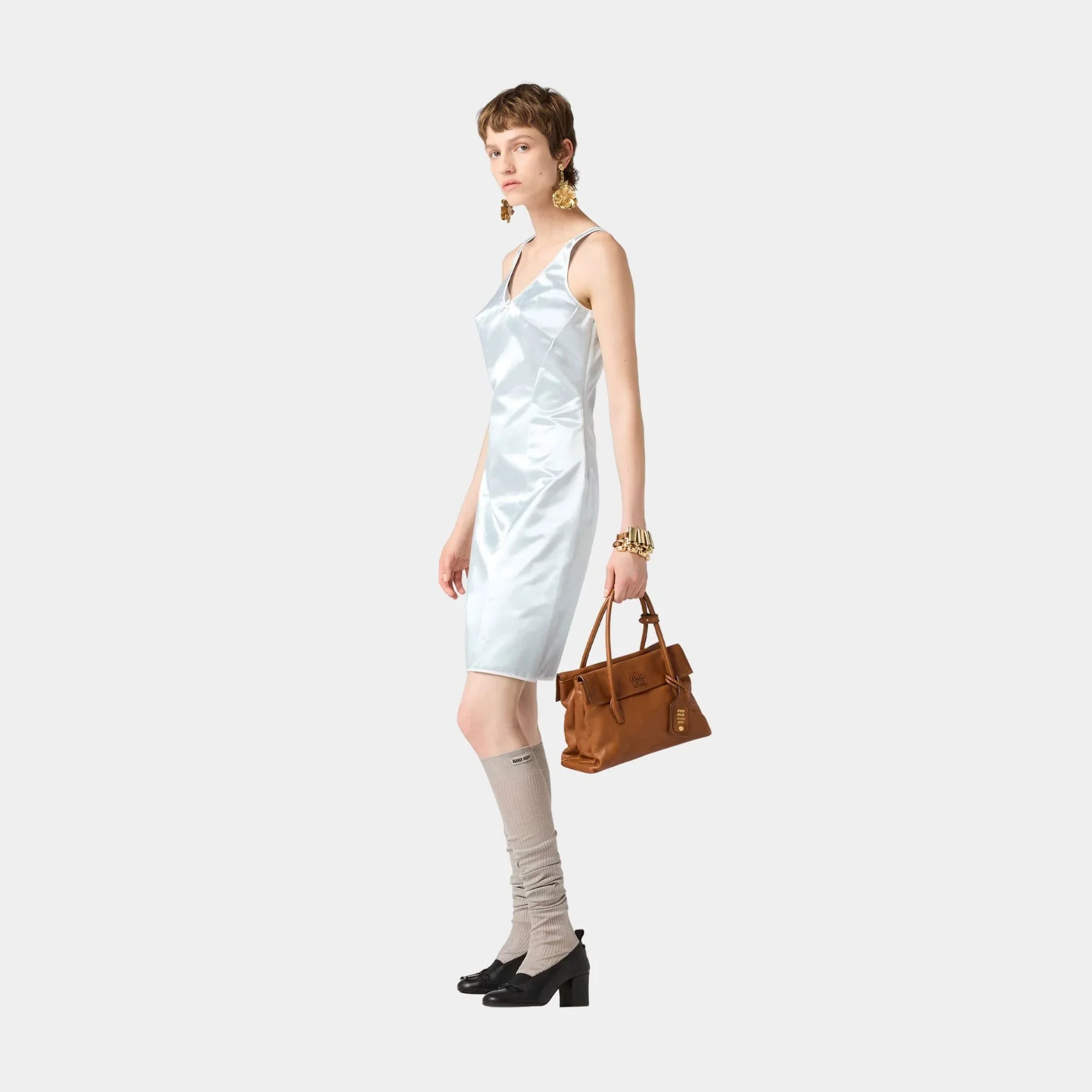 Satin Sleeveless Dress Miu miu оригінал – Купити в Україні – вид ззаду
