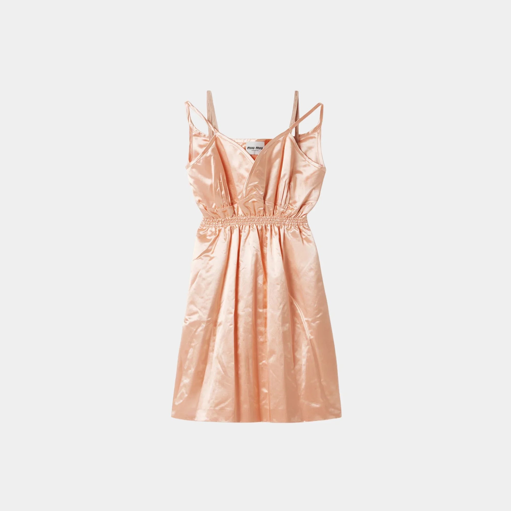 Оригінальна Satin Sleeveless Flared Dress Miu miu – боковий вид