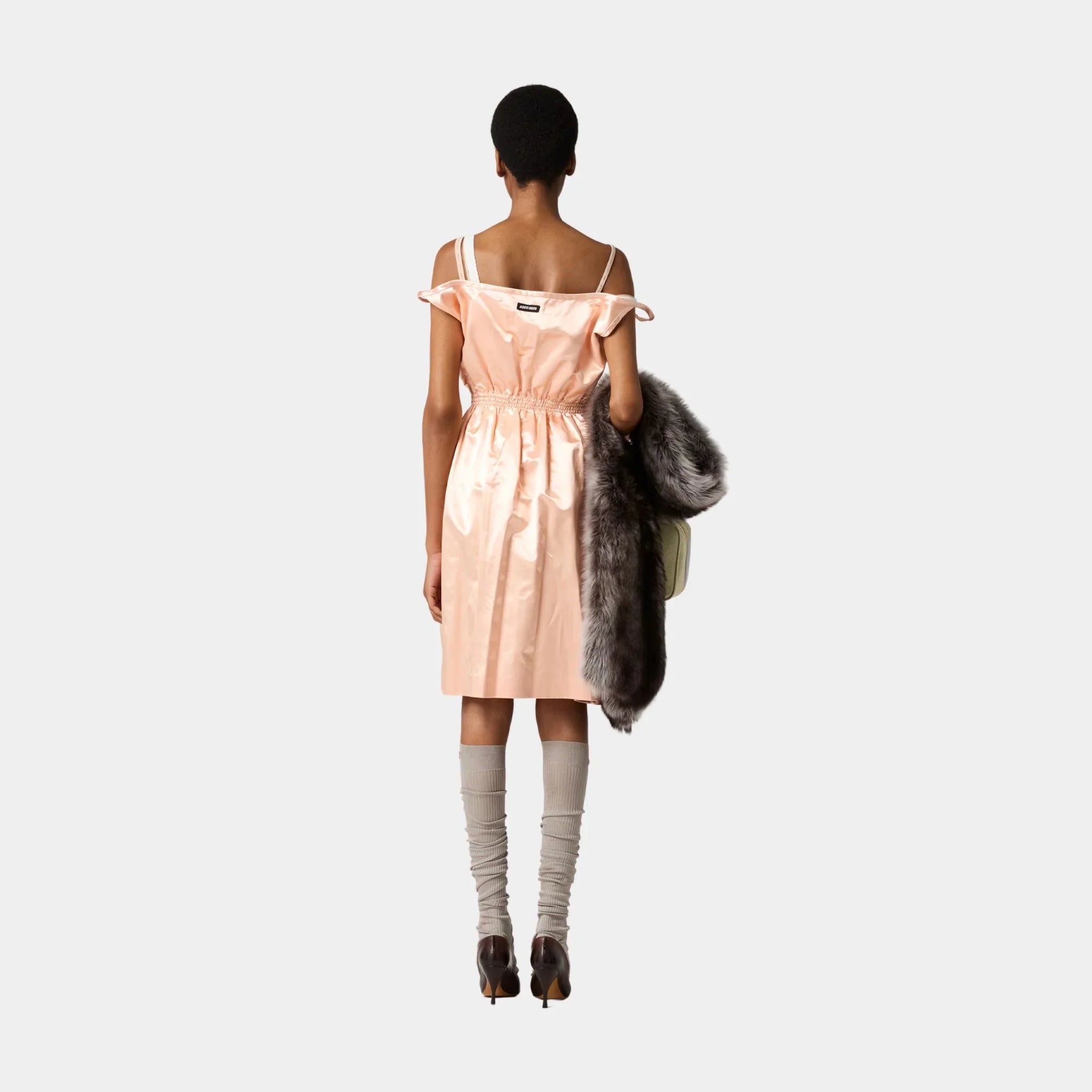 Оригінальна Satin Sleeveless Flared Dress Miu miu – детальний вид