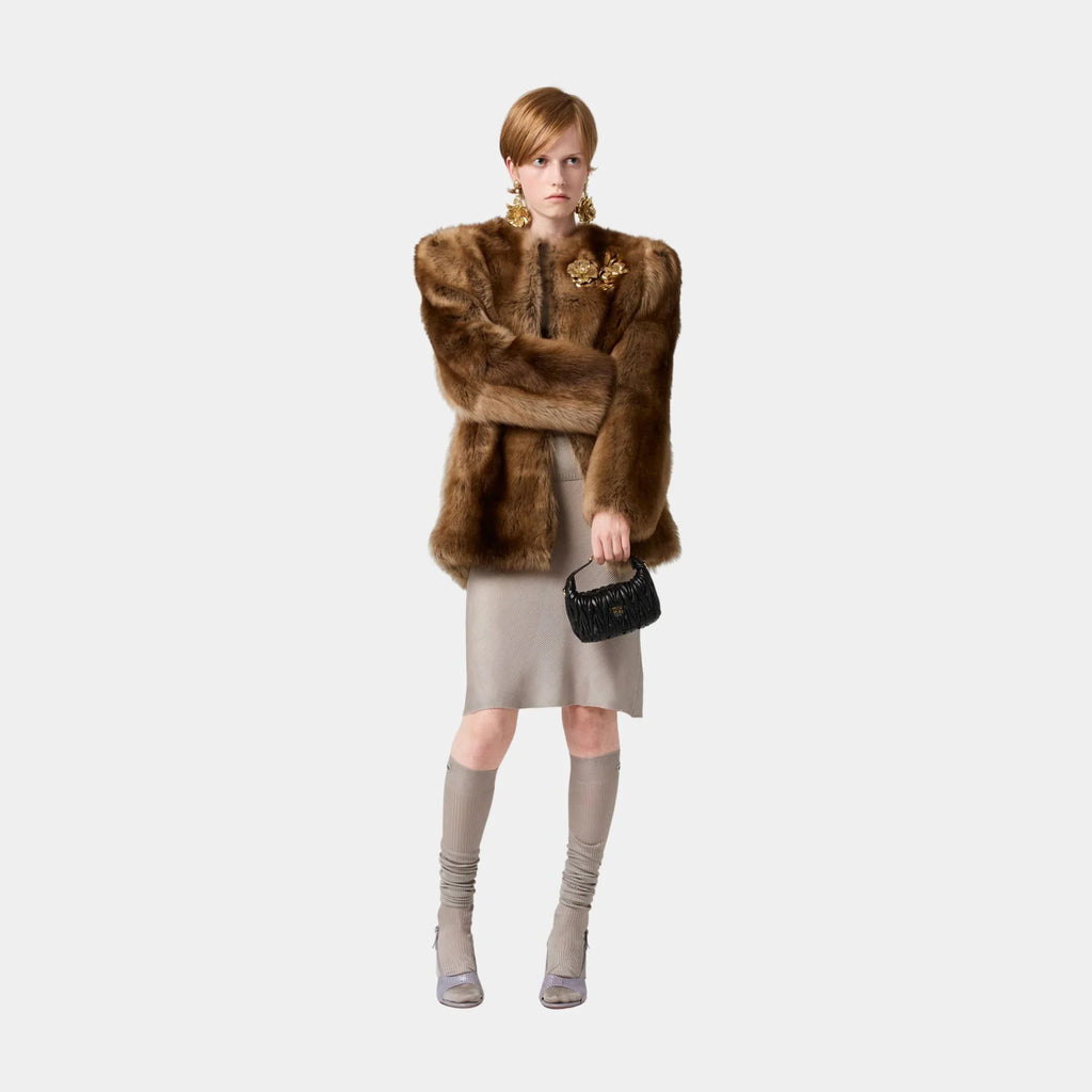 Shearling Fur Jacket Miu miu – Гарантія оригінальності – вид ззаду