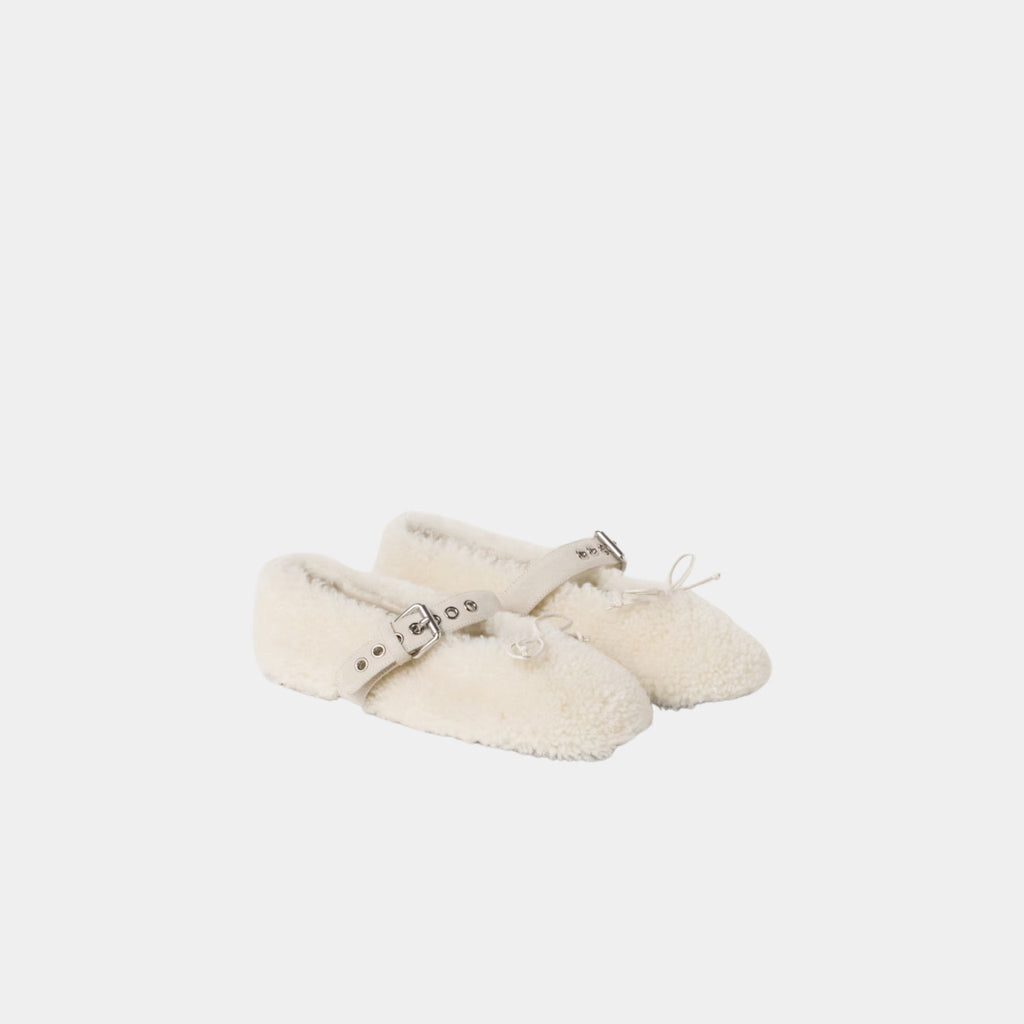 Shearling Lambskin Ballerinas Miu miu – Гарантія оригінальності – вид ззаду