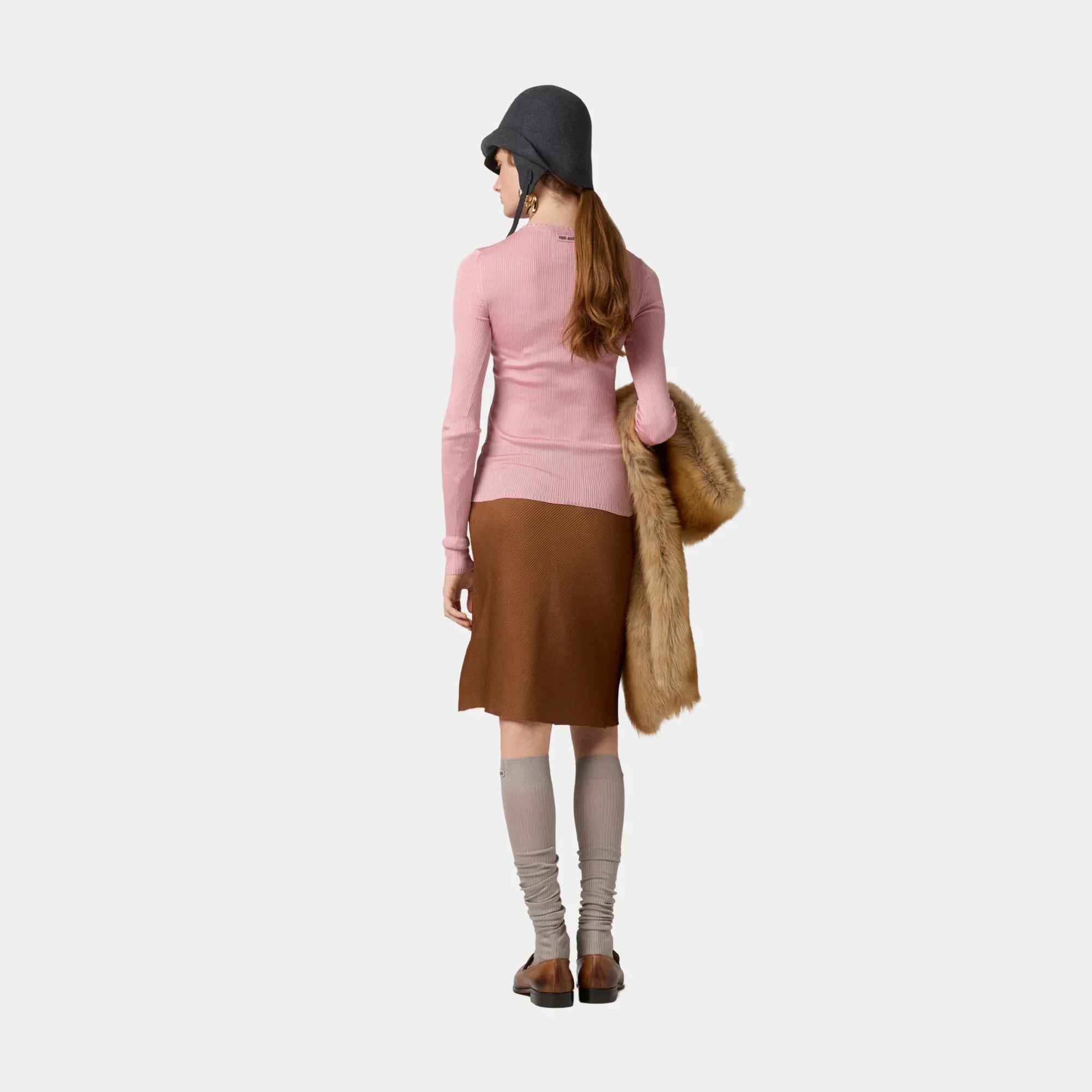 Оригінальна Silk V-Neck Sweater Miu miu – вид ззаду