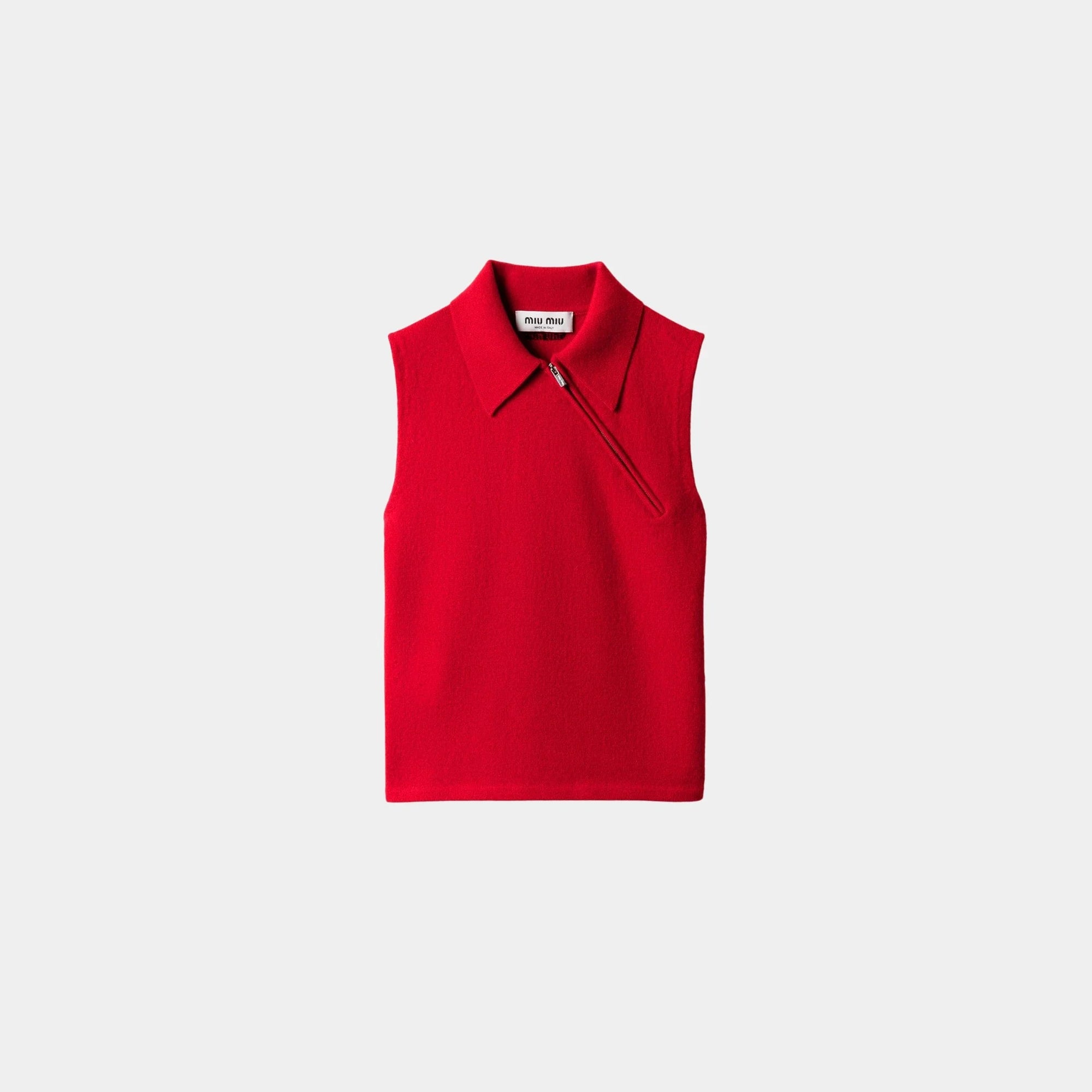 Sleeveless Cashmere Polo Shirt Miu miu – Гарантія оригінальності – боковий вид
