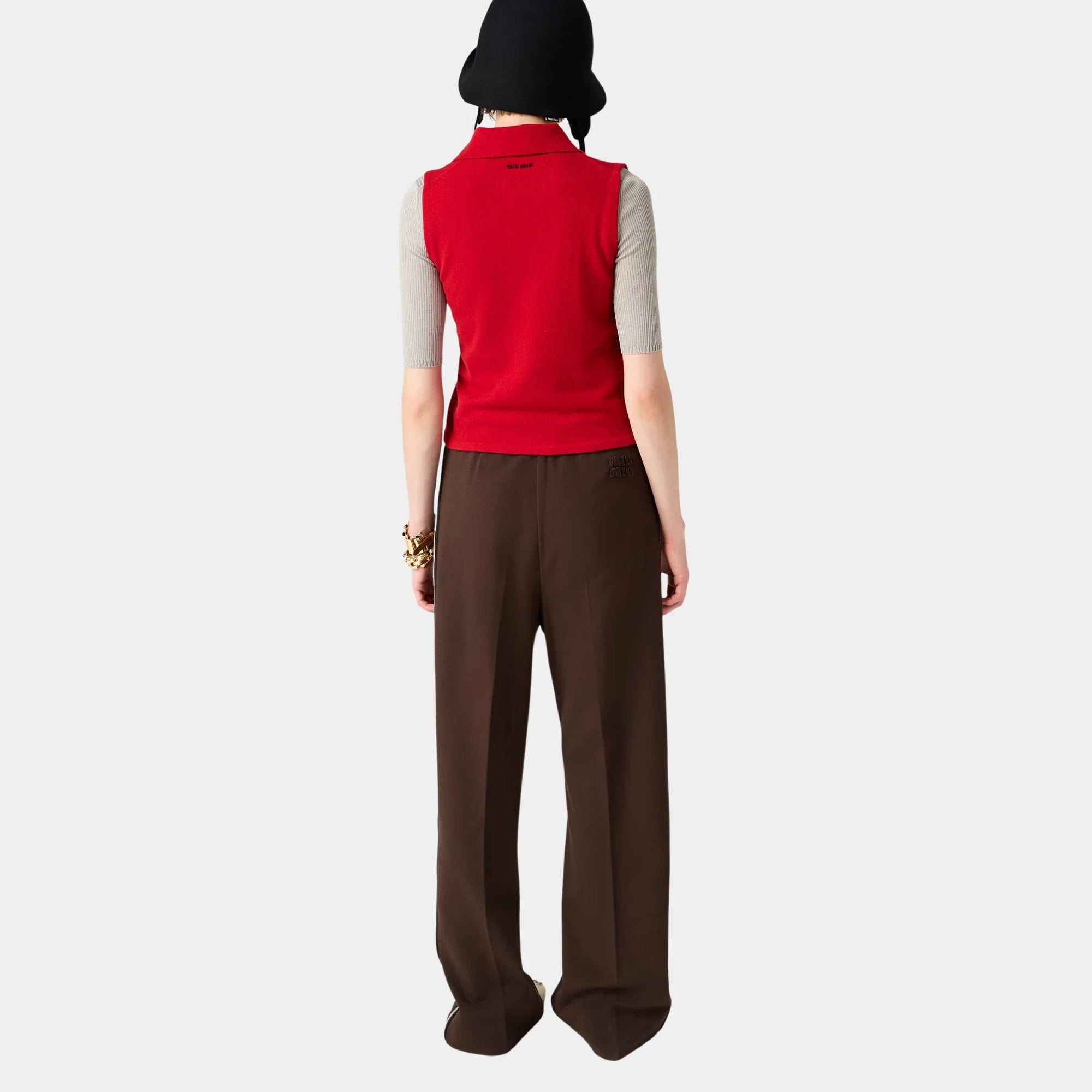 Sleeveless Cashmere Polo Shirt Miu miu – Гарантія оригінальності – вид ззаду
