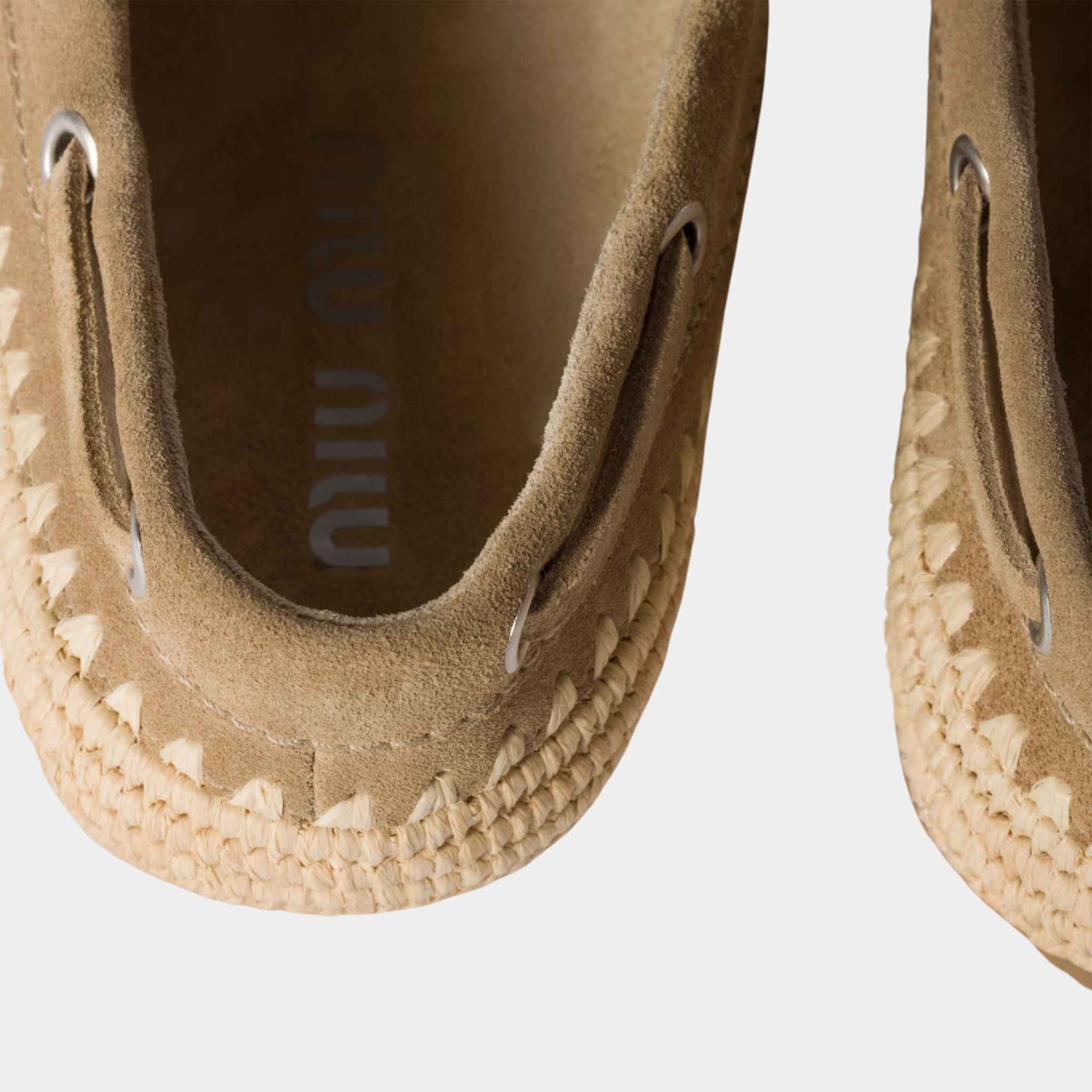 Оригінальна Suede And Raffia Boat Shoes Miu miu – детальний вид