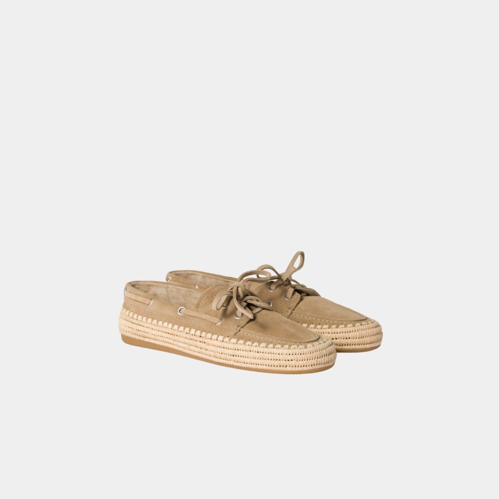 Оригінальна Suede And Raffia Boat Shoes Miu miu – боковий вид