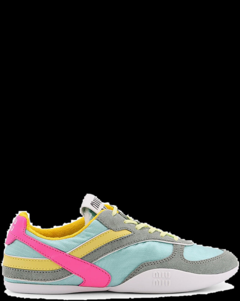 BG_REMOVED_CATALOG_Gymnasium Low top Technical Fabric And Suede Sneackers - MIU MIU