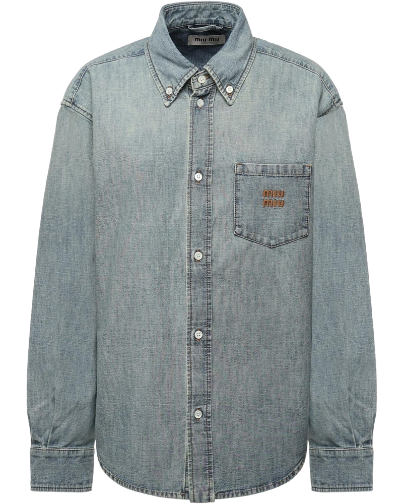 Camicia In Chambray Con Logo Miu miu оригінал – Купити в Україні