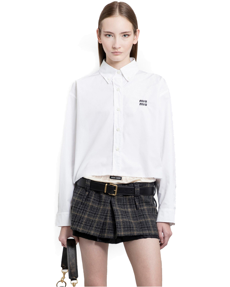 Cotton Poplin Shirt Miu miu оригінал – Купити в Україні
