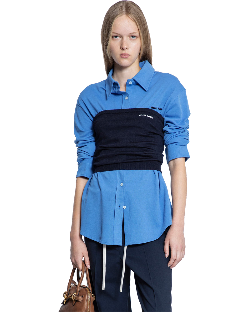 Cotton Piqué Shirt Miu miu оригінал – Купити в Україні