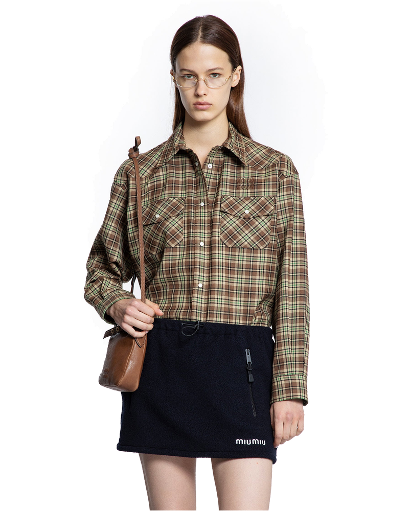 Check Wool Shirt Miu miu – Гарантія оригінальності