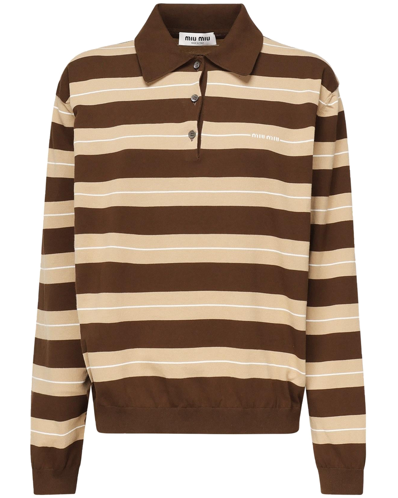 Оригінальна Polo In Maglia DI Cotone Miu miu