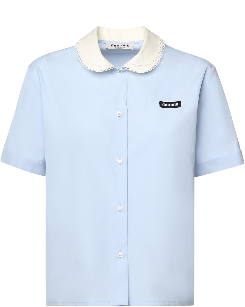 Оригінальна Camicia In Cotone Con Logo Miu miu