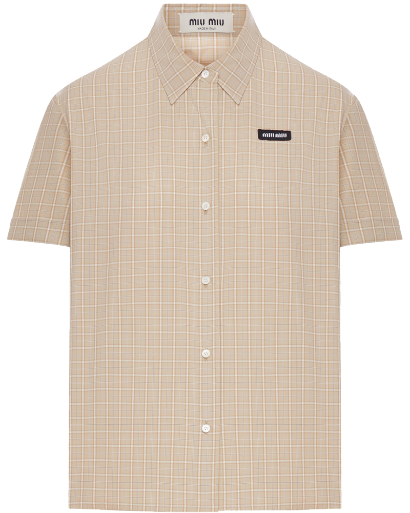 Checked Cotton Poplin Shirt Miu miu – Гарантія оригінальності