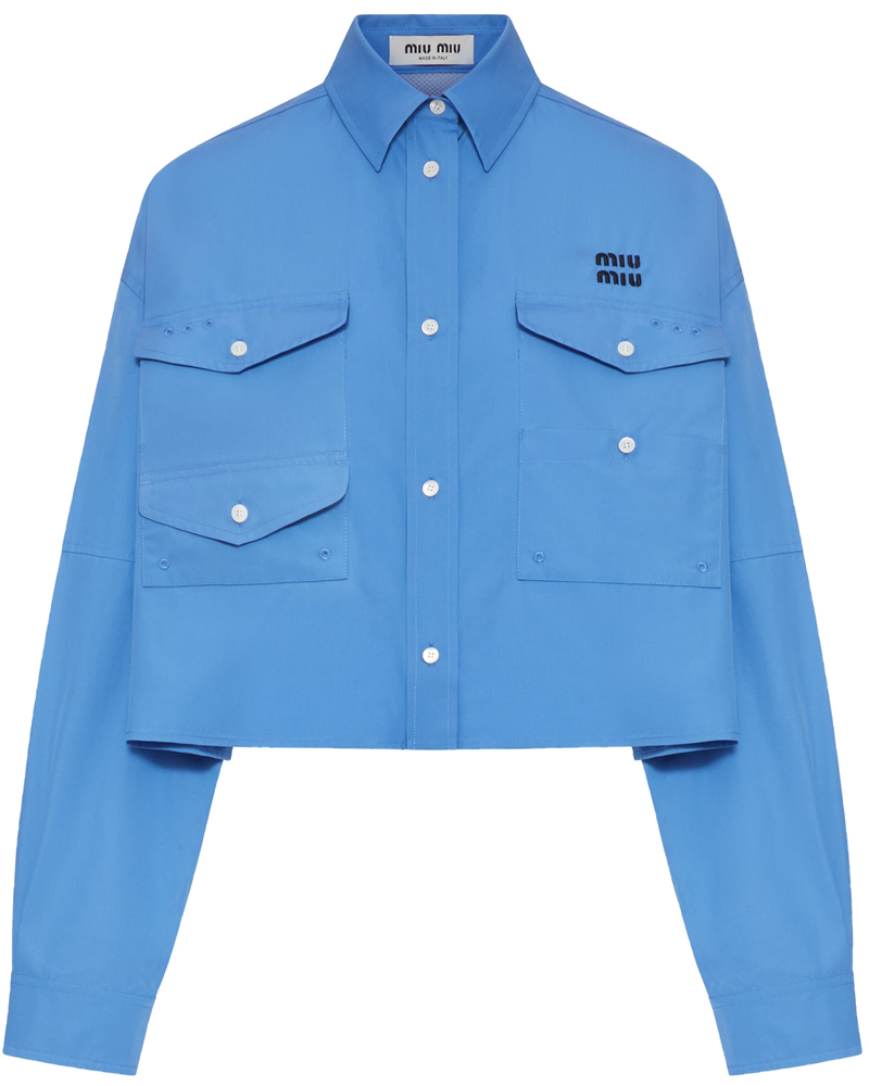 Cropped Cotton Poplin Shirt Miu miu – Гарантія оригінальності