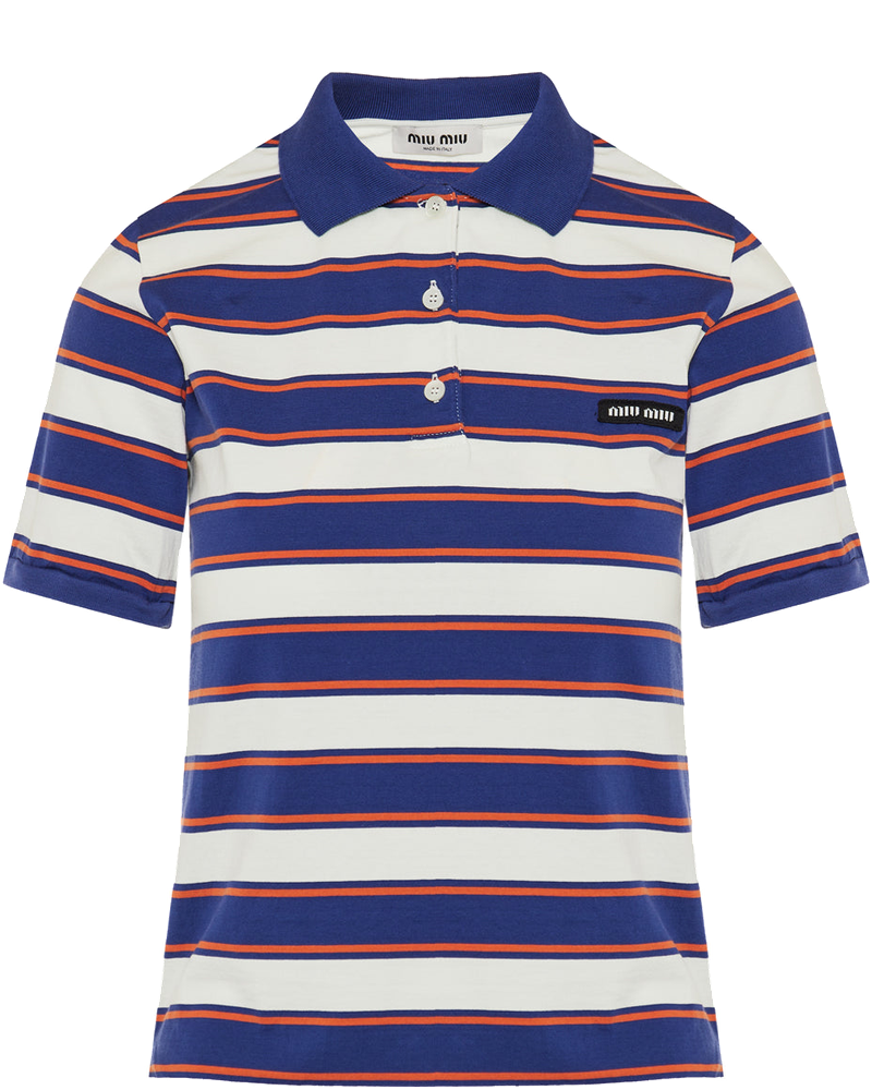 Striped Cotton T-Shirt Miu miu оригінал – Купити в Україні