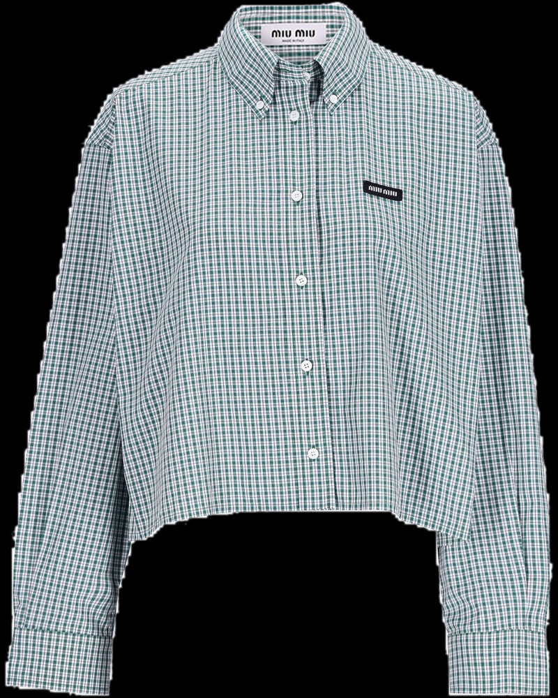 BG_REMOVED_CATALOG_Checked shirt - MIU MIU
