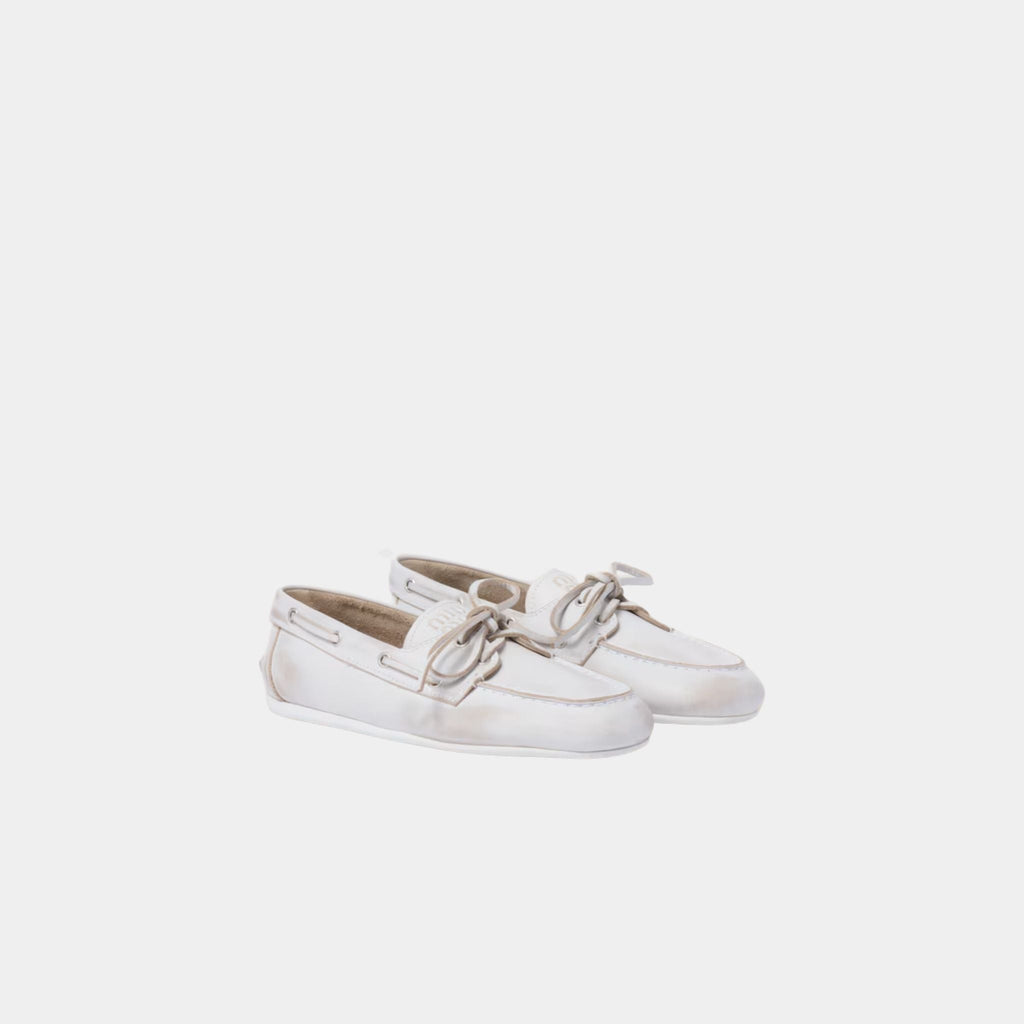 Unlined Bleached Leather Boat Shoes Miu miu оригінал – Купити в Україні – збільшений вид