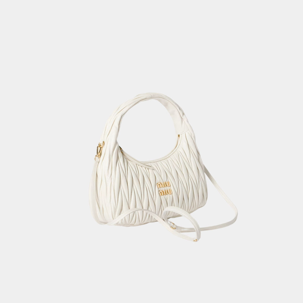 Wander Matelassé Nappa Leather Hobo Bag Miu miu – Гарантія оригінальності – вид ззаду