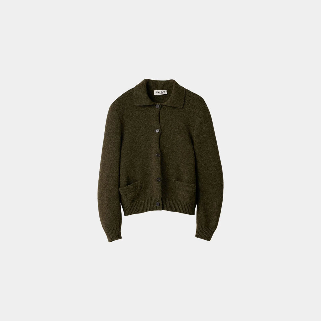 Wool Cardigan Front Button Closure Miu miu – Гарантія оригінальності – боковий вид