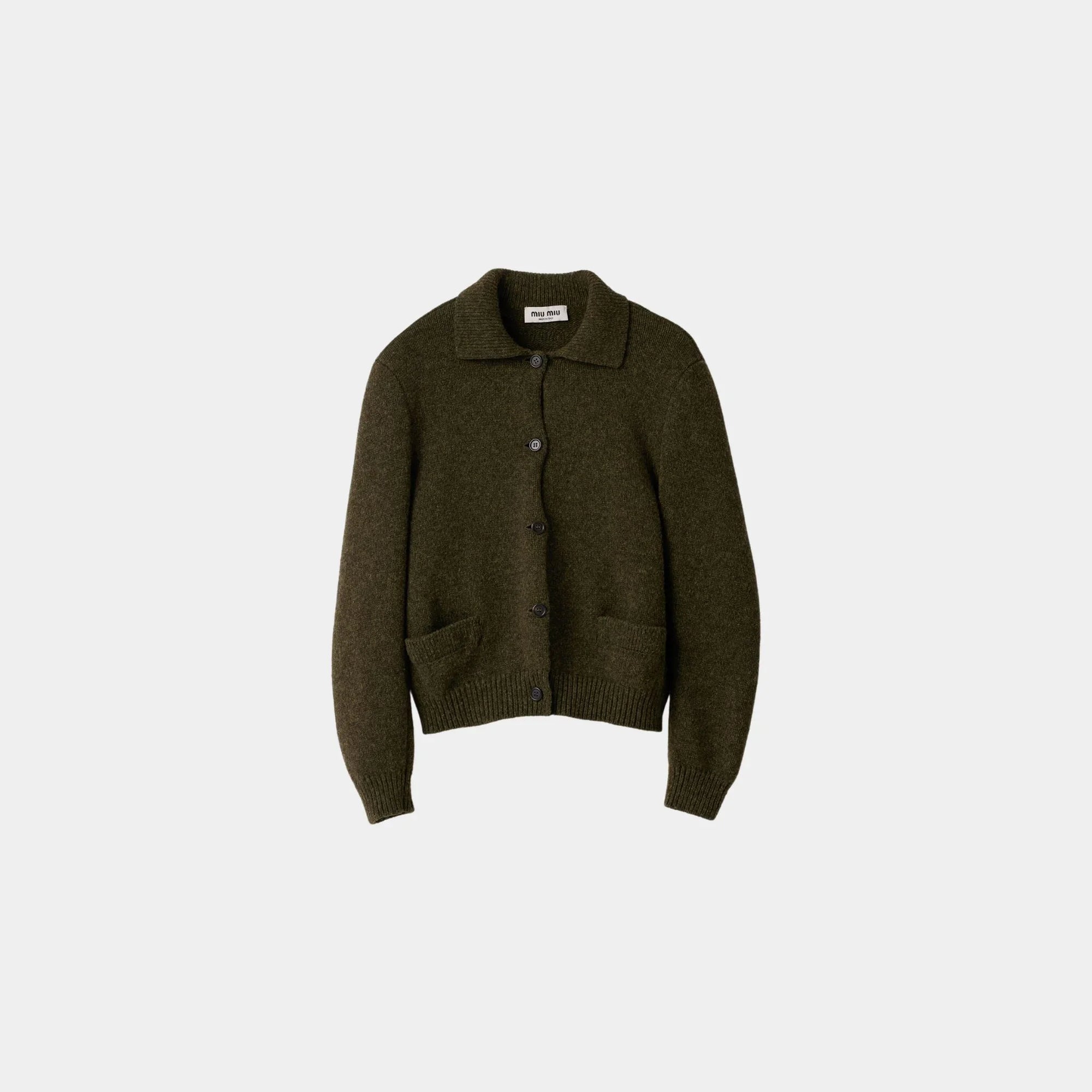 Wool Cardigan Front Button Closure Miu miu – Гарантія оригінальності – боковий вид