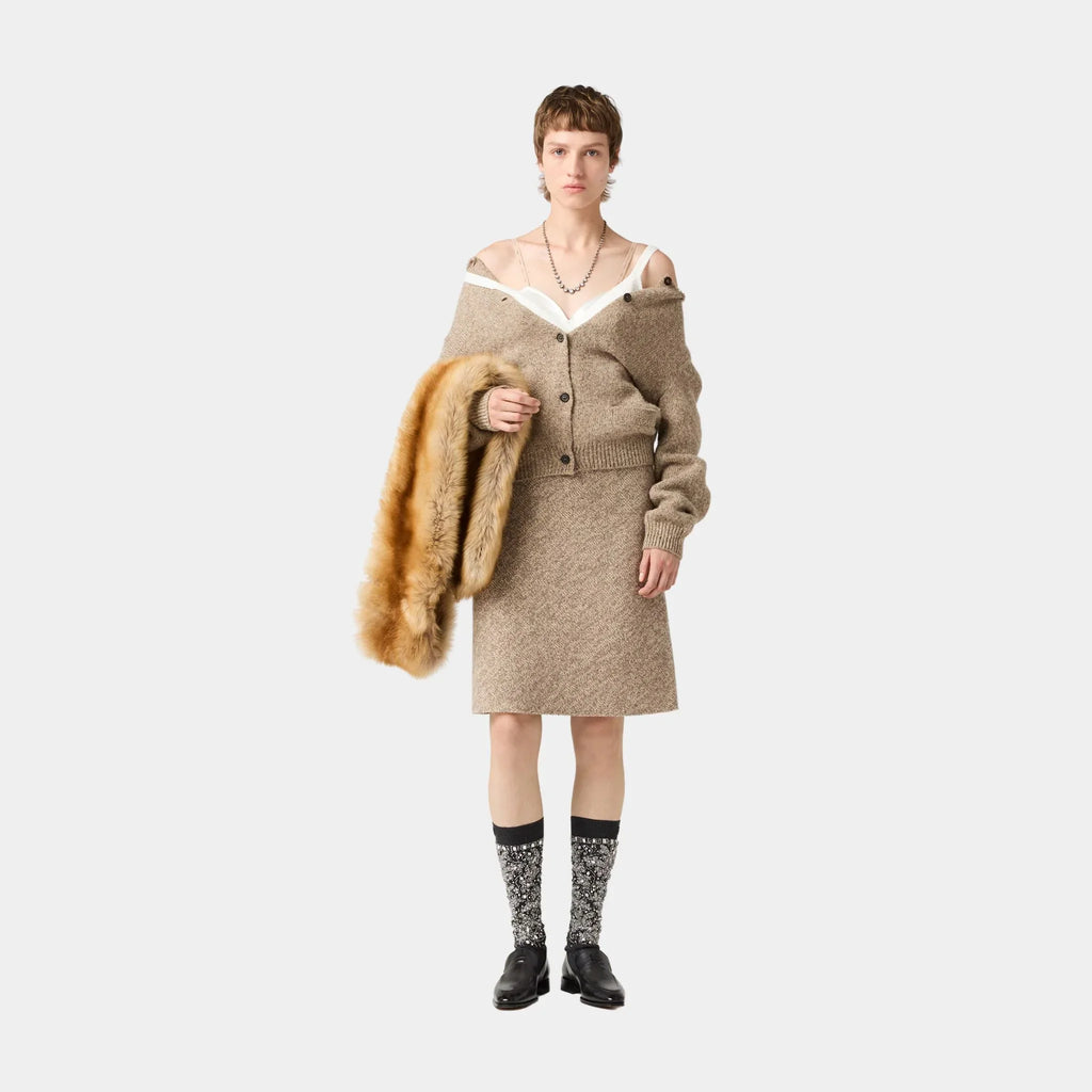 Wool Knit Cardigan Miu miu – Гарантія оригінальності – вид ззаду