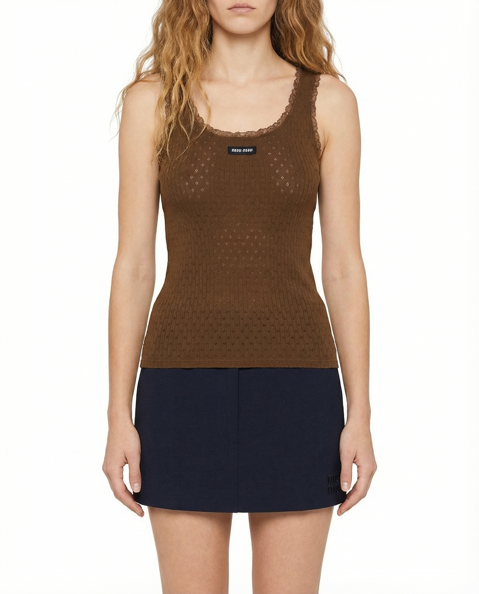 Оригінальна Cotton Tank Top Miu miu – вид ззаду