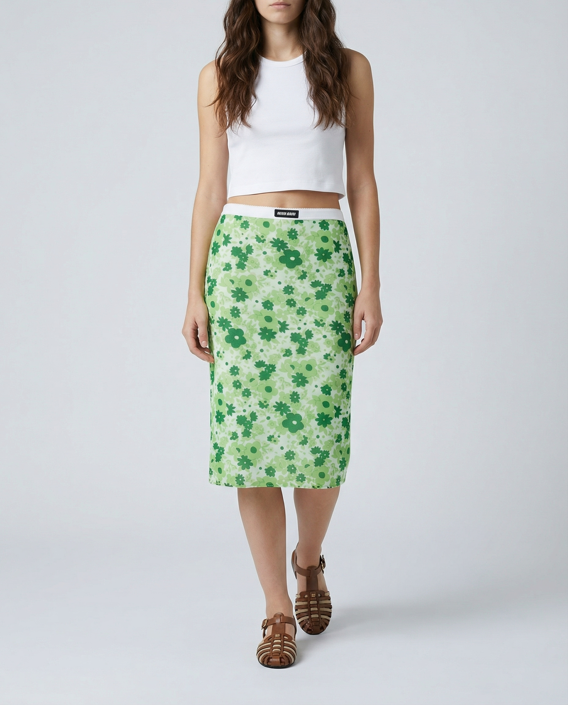 Stretch Fabric MIDI Skirt Miu miu оригінал – Купити в Україні – вид ззаду