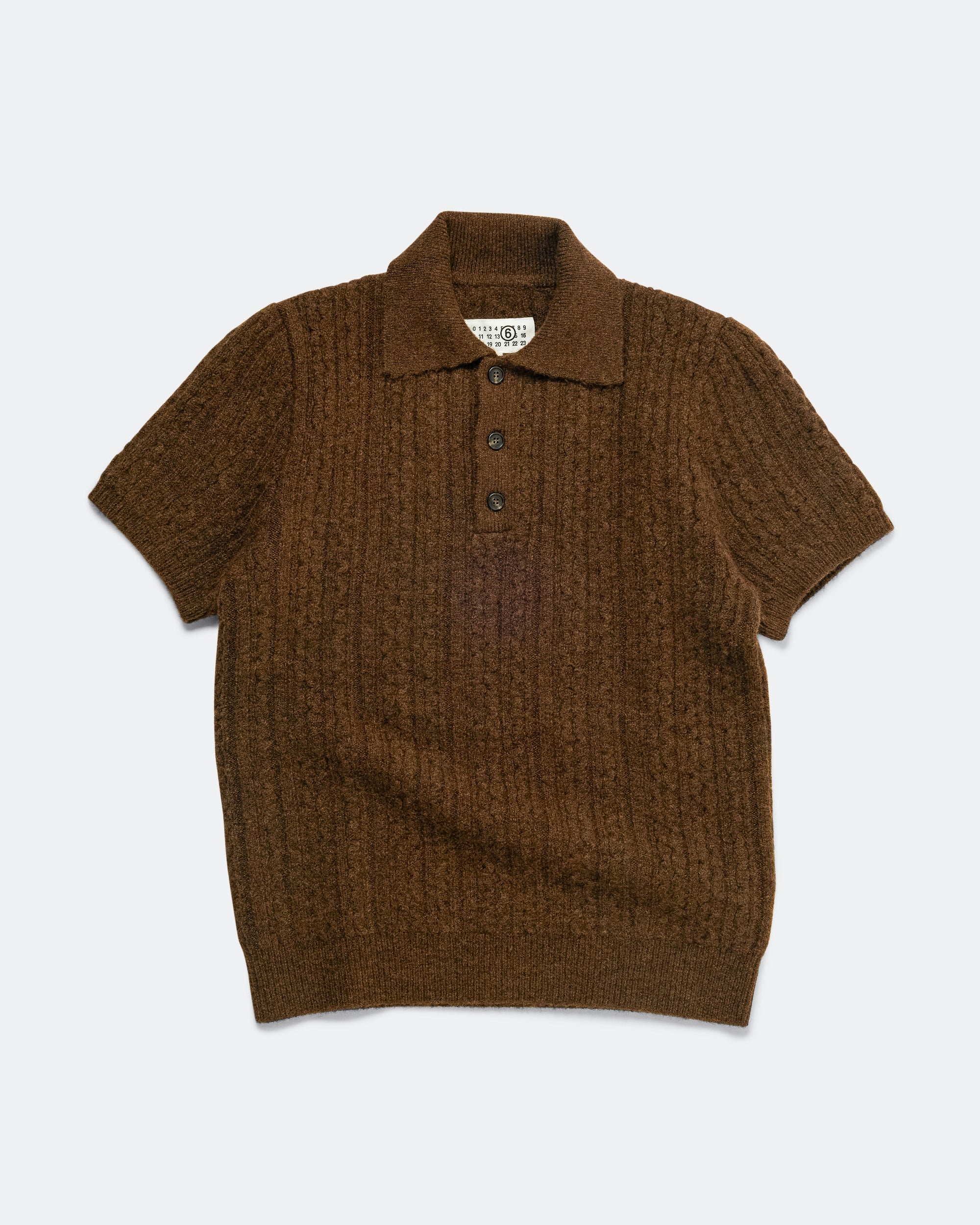 Cable 7g Knit Polo Shirt Maison margiela – Гарантія оригінальності – боковий вид