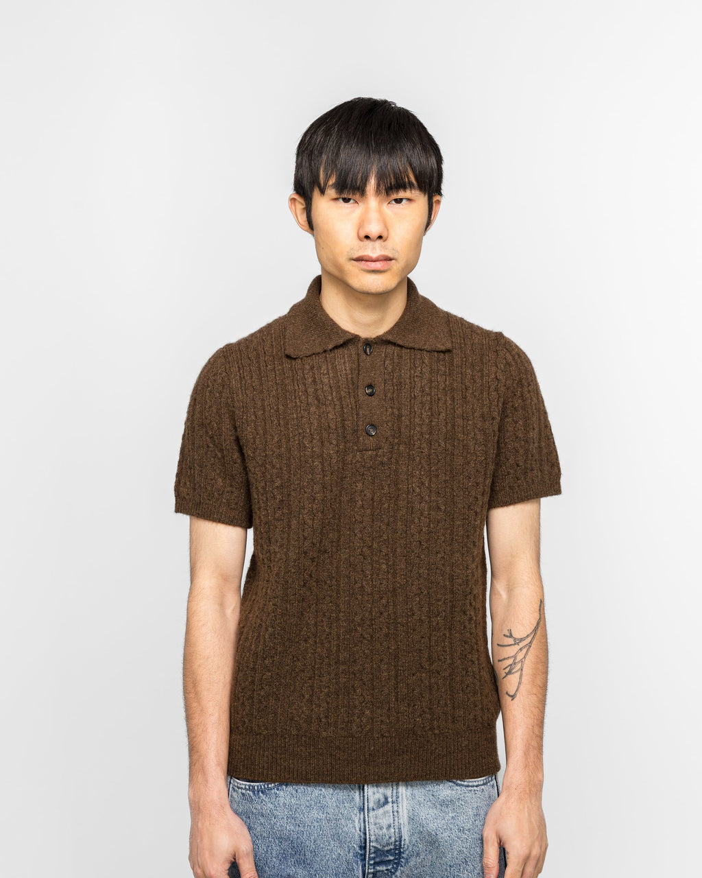 Cable 7g Knit Polo Shirt Maison margiela – Гарантія оригінальності – вид ззаду