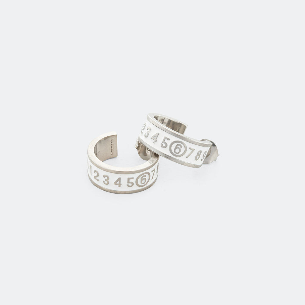 Оригінальна Enamel Logo Earrings Maison margiela – боковий вид