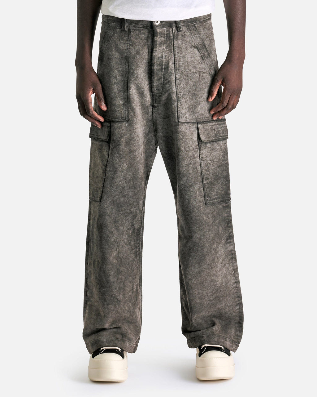 Moleskin Cargo Trousers In Dust Rick owens оригінал – Купити в Україні – боковий вид