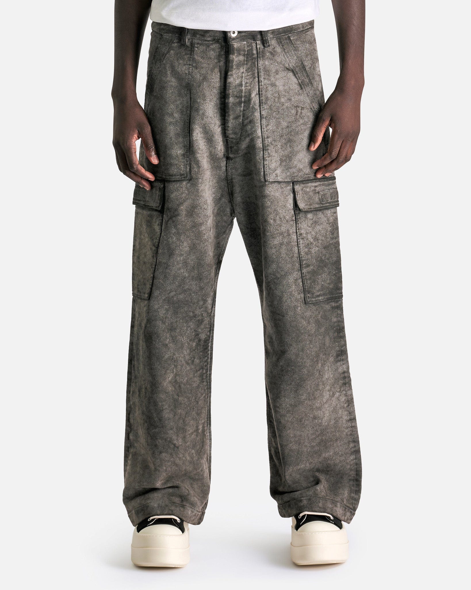 Moleskin Cargo Trousers In Dust Rick owens оригінал – Купити в Україні – боковий вид