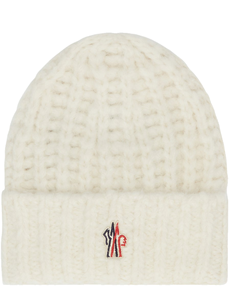 White Ribbed Beanie Moncler – Гарантія оригінальності