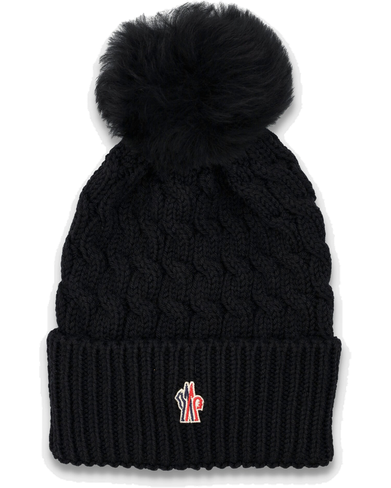 Wool Beanie With Shearling Pom Pom Moncler оригінал – Купити в Україні