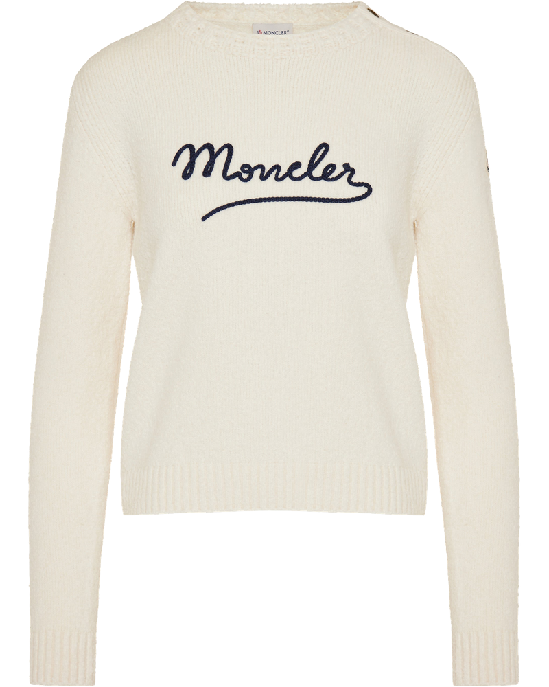Embroidered Logo Cotton Blend Jumper Moncler оригінал – Купити в Україні