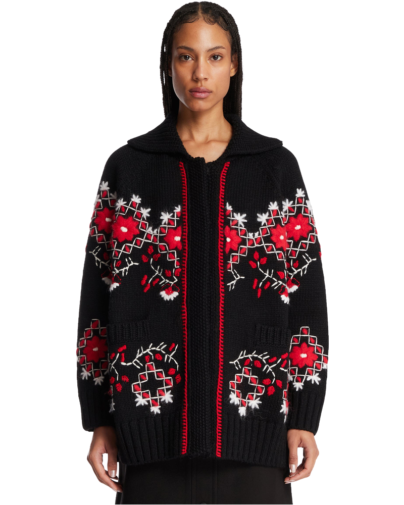 Black Embroidered Wool Cardigan Moncler оригінал – Купити в Україні