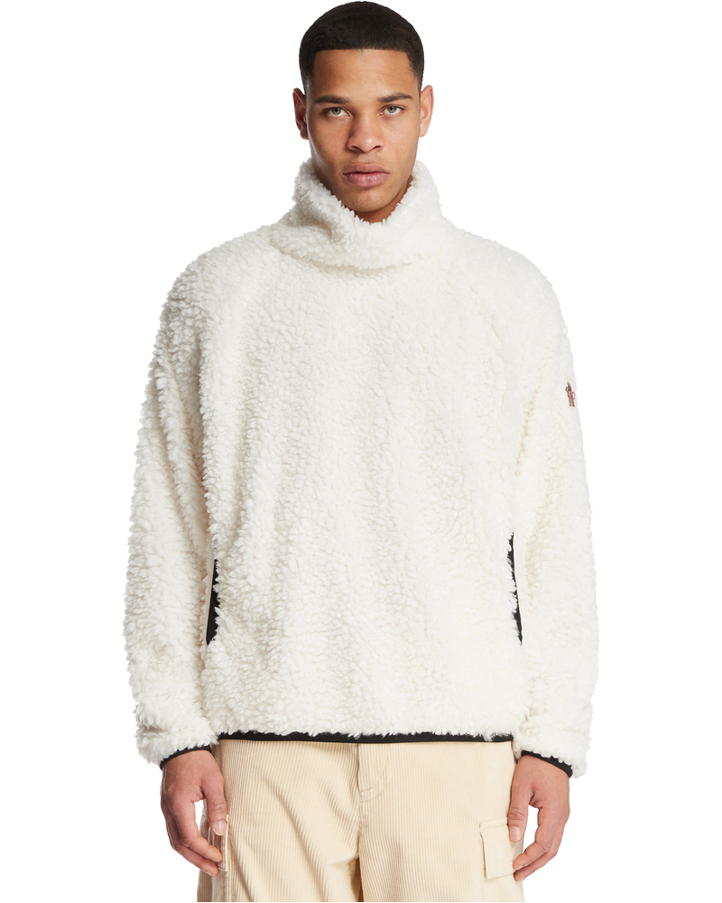 White Teddy Turtleneck Sweatshirt Moncler – Гарантія оригінальності