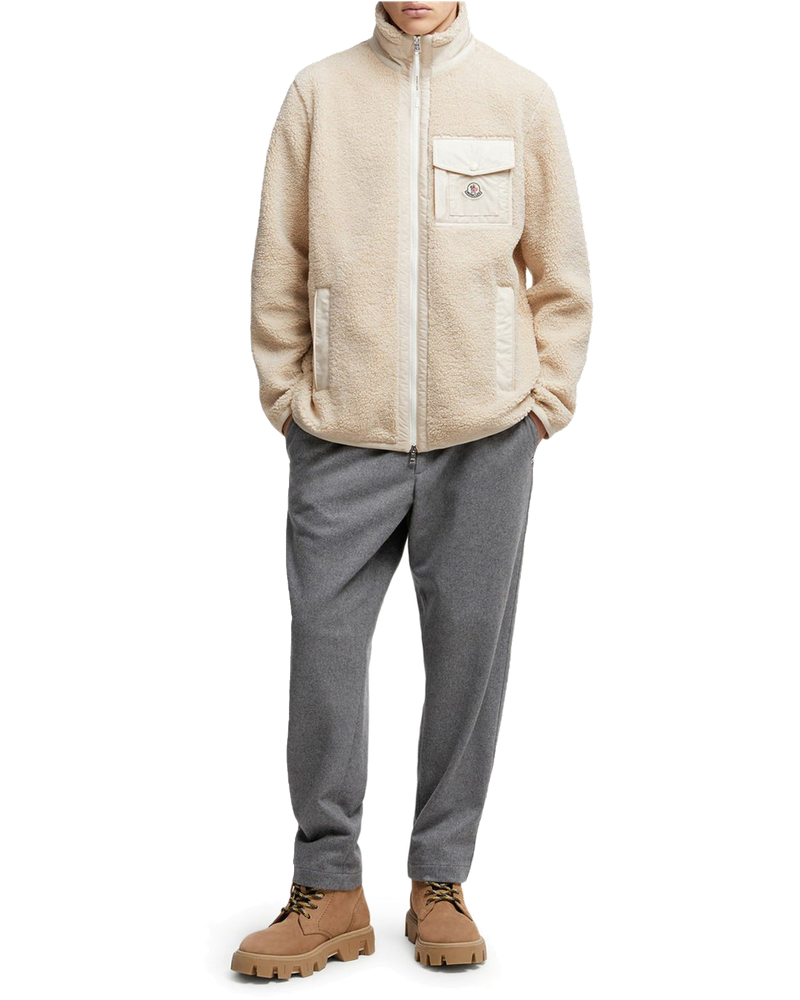 Teddy-Effect Fleece Sweatshirt With Zip And Pocket Moncler оригінал – Купити в Україні