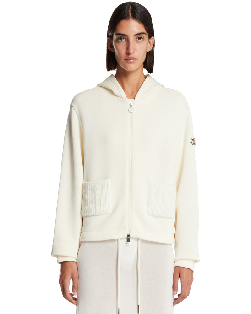 White Zip Hoodie Moncler – Гарантія оригінальності
