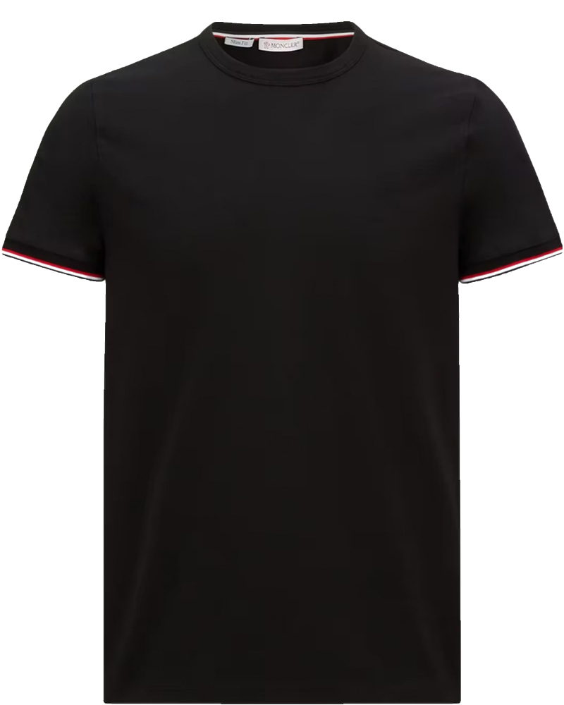 Tricolor Trimmed Cotton T Shirt Moncler – Гарантія оригінальності